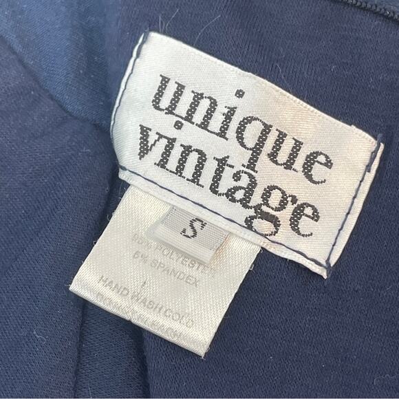 Unique Vintage blue velvet off the off-the-shoulder dress size small - Picture 4 of 11